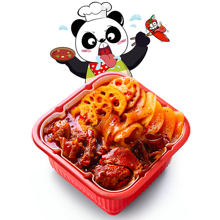 Chongqing self-heating hot pot, convenient and easy-to-prepare instant food, spicy Sichuan-style self-heating hot pot, popular online food, wholesale self-heating mini hot pot.