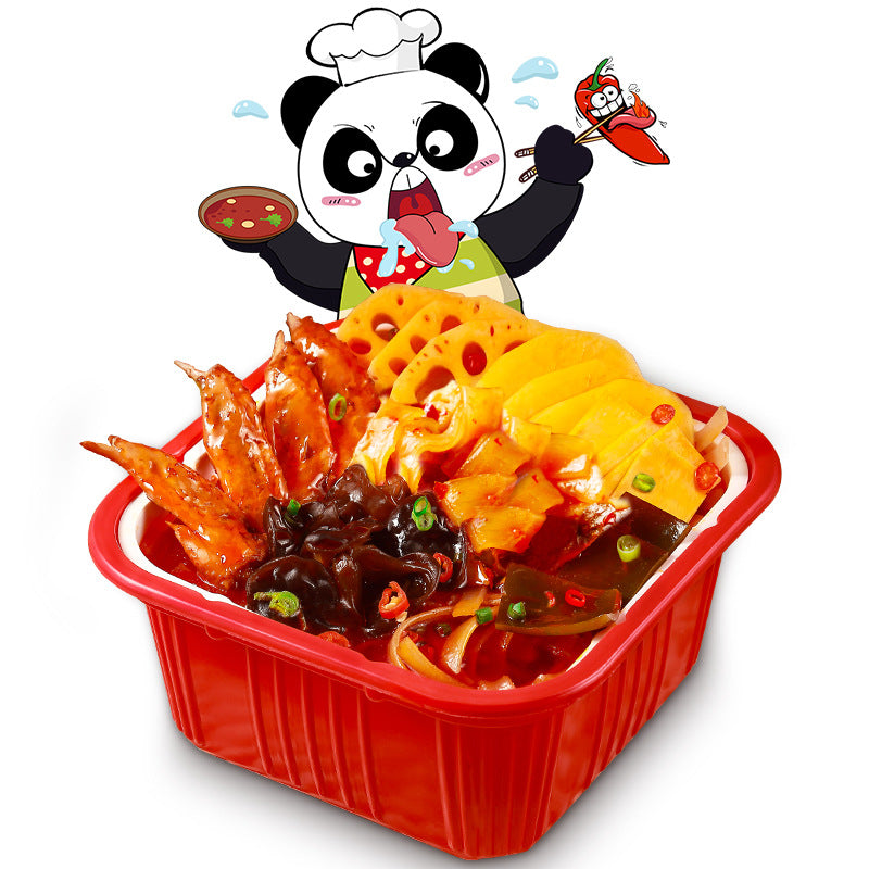Chongqing self-heating hot pot, convenient and easy-to-prepare instant food, spicy Sichuan-style self-heating hot pot, popular online food, wholesale self-heating mini hot pot.