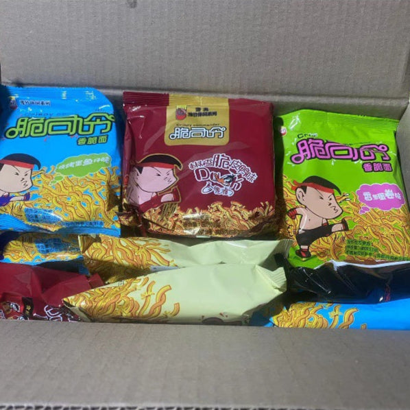 Yuzhu crispy stunt crispy noodles, instant noodles, whole boxes of bagged palm noodles, dry noodles, nostalgic snacks, fast food