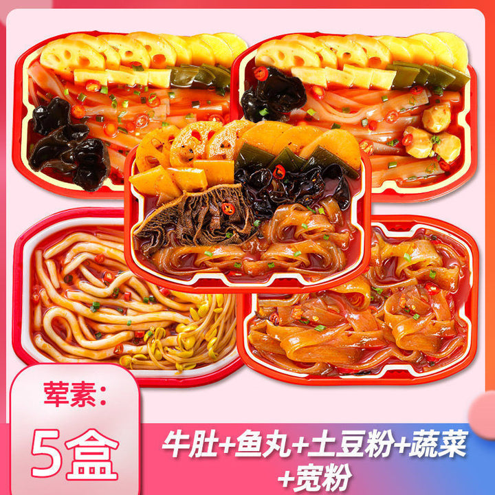 Wholesale self-heating hot pot, large boxes, affordable for students, popular online, convenient instant hot pot, spicy hot pot, snail noodles, and potato noodles.