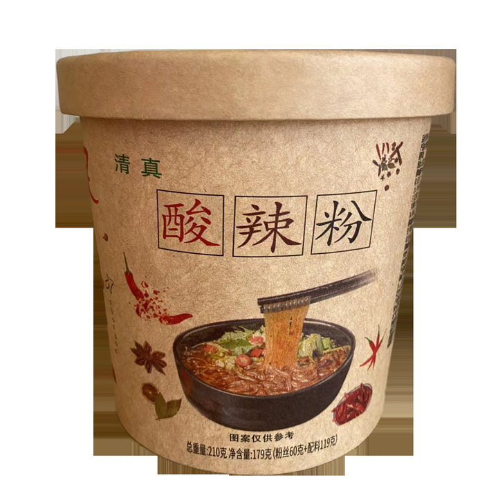 Halal Sour and Spicy Noodles - Hai Chi Jia Sweet Potato Noodles (120g x 6 Cups), Popular Liuzhi Noodles, Satisfying Snack, Convenient Instant Food