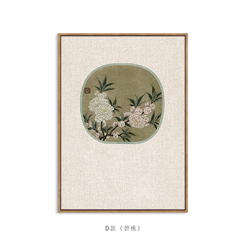 New Chinese style living room Japanese restaurant decoration painting Zen watercolor flower paintings study room murals Chinese ancient style modern