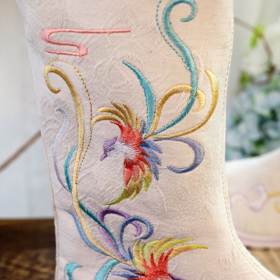 Yunfeng 2020 autumn ancient style Hanfu boots ethnic style embroidered boots performance ancient costume high-top embroidered single boots