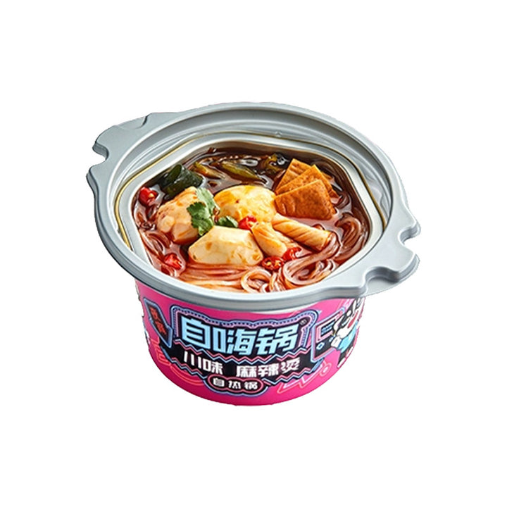Self-heating hot pot with spicy beef, large portion, convenient instant food, spicy hot pot, perfect for late-night snacks and dormitories.