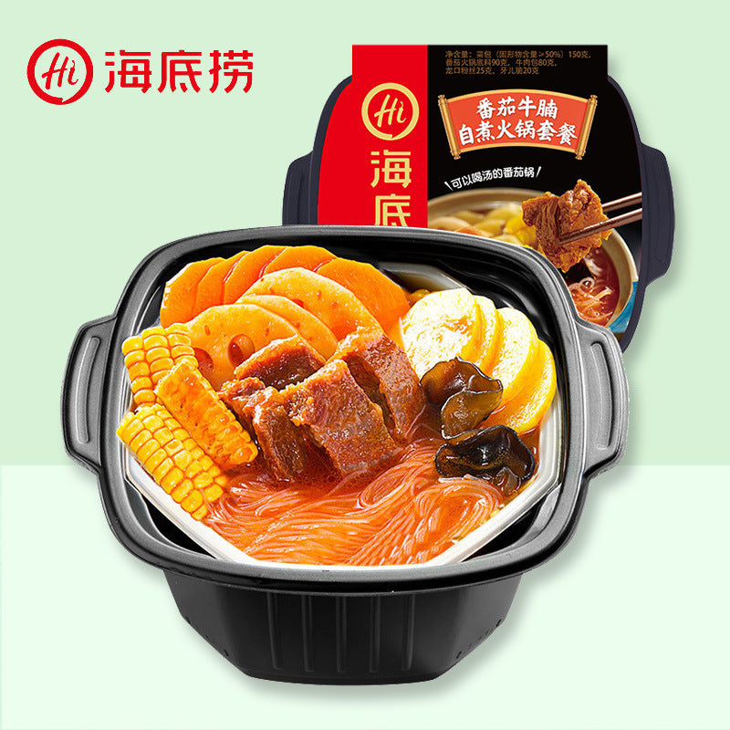 Haidilao Self-Heating Hot Pot with Crispy Tripe, Spicy Beef and Beef Brisket - Large Portion, Wholesale Case