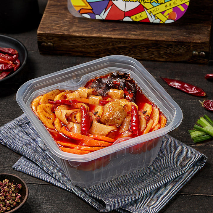Simeida Self-Heating Hot Pot, Chongqing-style Mala Tang, convenient and ready-to-eat, perfect for lazy people, spicy beef tallow flavor, ideal for late-night meals, self-cooking hot pot.
