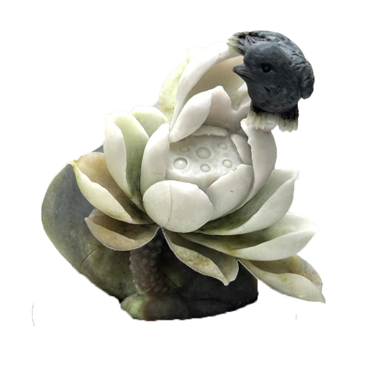 Nanyang Dushan Jade “Blooming Wealth and Prosperity” Home Décor Ornament