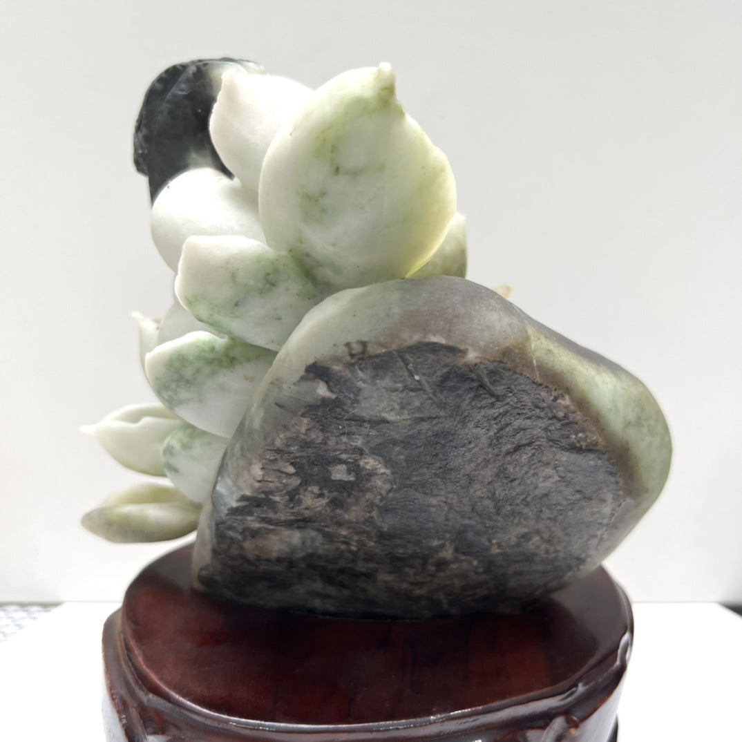 Nanyang Dushan Jade “Blooming Wealth and Prosperity” Home Décor Ornament