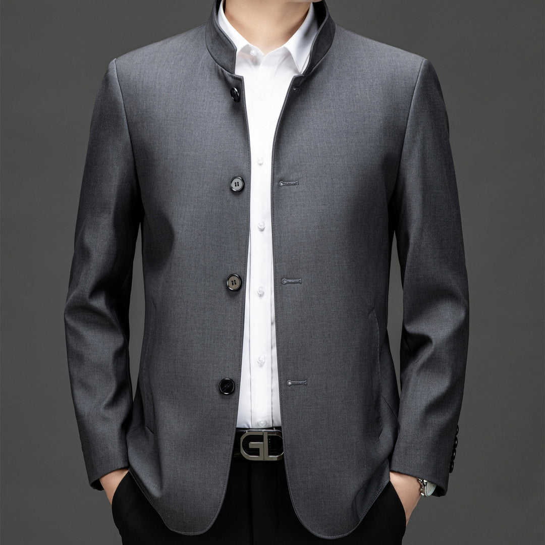Middle-aged business men's autumn new style stand-up collar Zhongshan suit suit jacket spring and autumn casual suit dad suit top