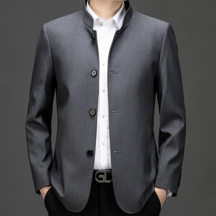 Middle-aged business men's autumn new style stand-up collar Zhongshan suit suit jacket spring and autumn casual suit dad suit top