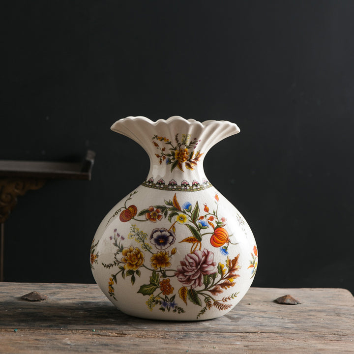 Creative New Chinese Ceramic Vase, Vintage Blue and White Porcelain Vase, Home Living Room Decoration, Flower Arrangement, Porcelain, American Ornaments