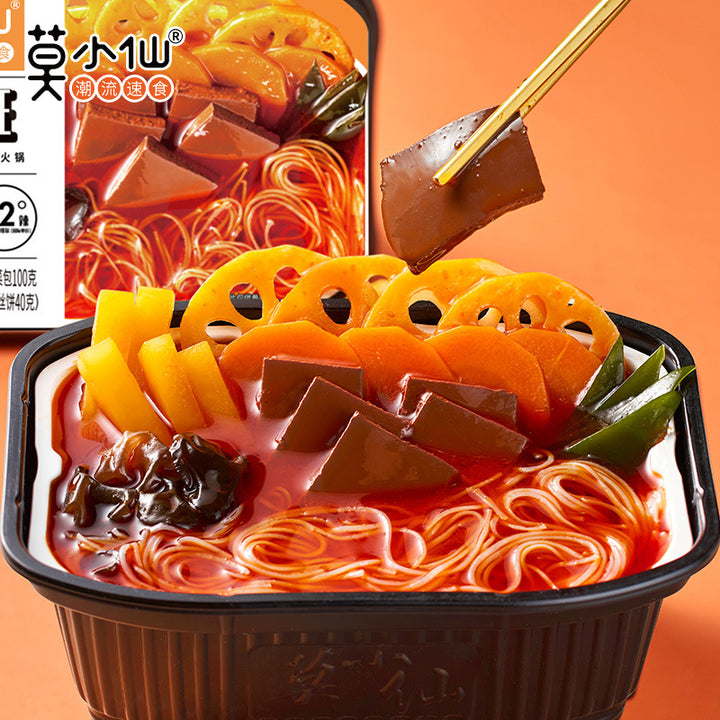 Mo Xiaoxian Self-Heating Hot Pot - Wholesale, no cooking required, perfect for dormitories and late-night snacks. Spicy beef self-service mini hot pot.