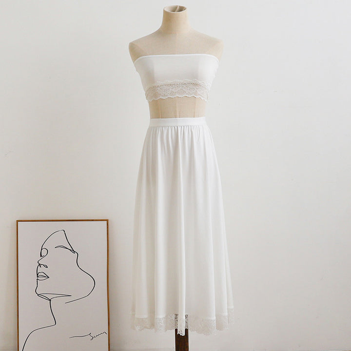 Lace Underskirt for Hanfu | Anti-Exposure Slip Skirt for Cheongsam | Elegant Layering Long Skirt