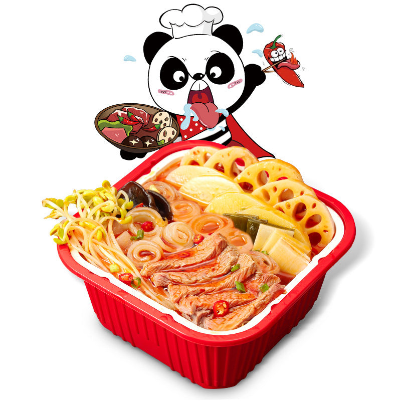 Chongqing self-heating hot pot, convenient and easy-to-prepare instant food, spicy Sichuan-style self-heating hot pot, popular online food, wholesale self-heating mini hot pot.