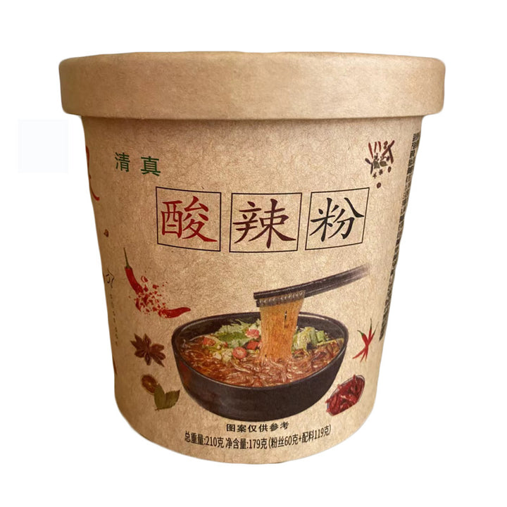 Halal Sour and Spicy Noodles - Hai Chi Jia Sweet Potato Noodles (120g x 6 Cups), Popular Liuzhi Noodles, Satisfying Snack, Convenient Instant Food