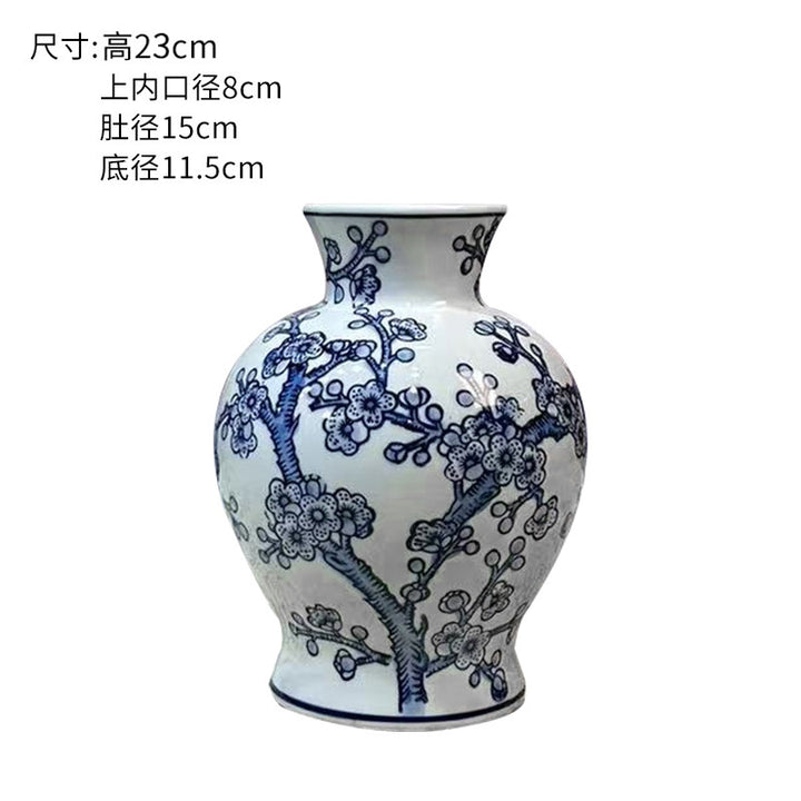 New Chinese ceramic vase, blue and white porcelain vase, flower arrangement, vintage blue and white porcelain, creative flowers, soft decorations, exquisite