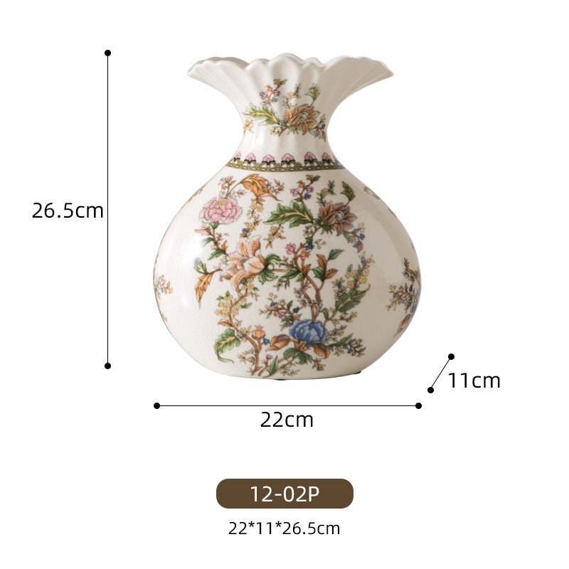 Creative New Chinese Ceramic Vase, Vintage Blue and White Porcelain Vase, Home Living Room Decoration, Flower Arrangement, Porcelain, American Ornaments