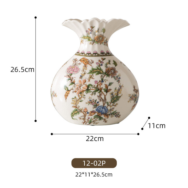 Creative New Chinese Ceramic Vase, Vintage Blue and White Porcelain Vase, Home Living Room Decoration, Flower Arrangement, Porcelain, American Ornaments