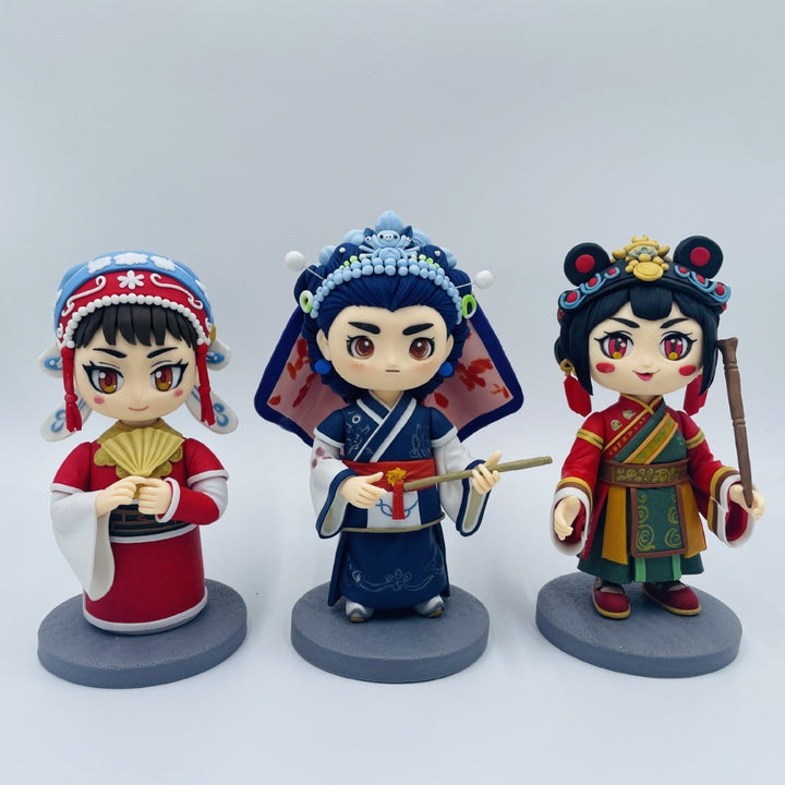 Handcrafted Soft Clay Traditional Opera Figurines – Cartoon DIY Collectible Décor