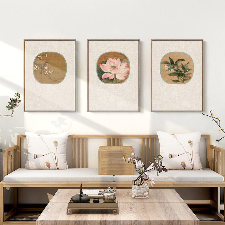 New Chinese style living room Japanese restaurant decoration painting Zen watercolor flower paintings study room murals Chinese ancient style modern