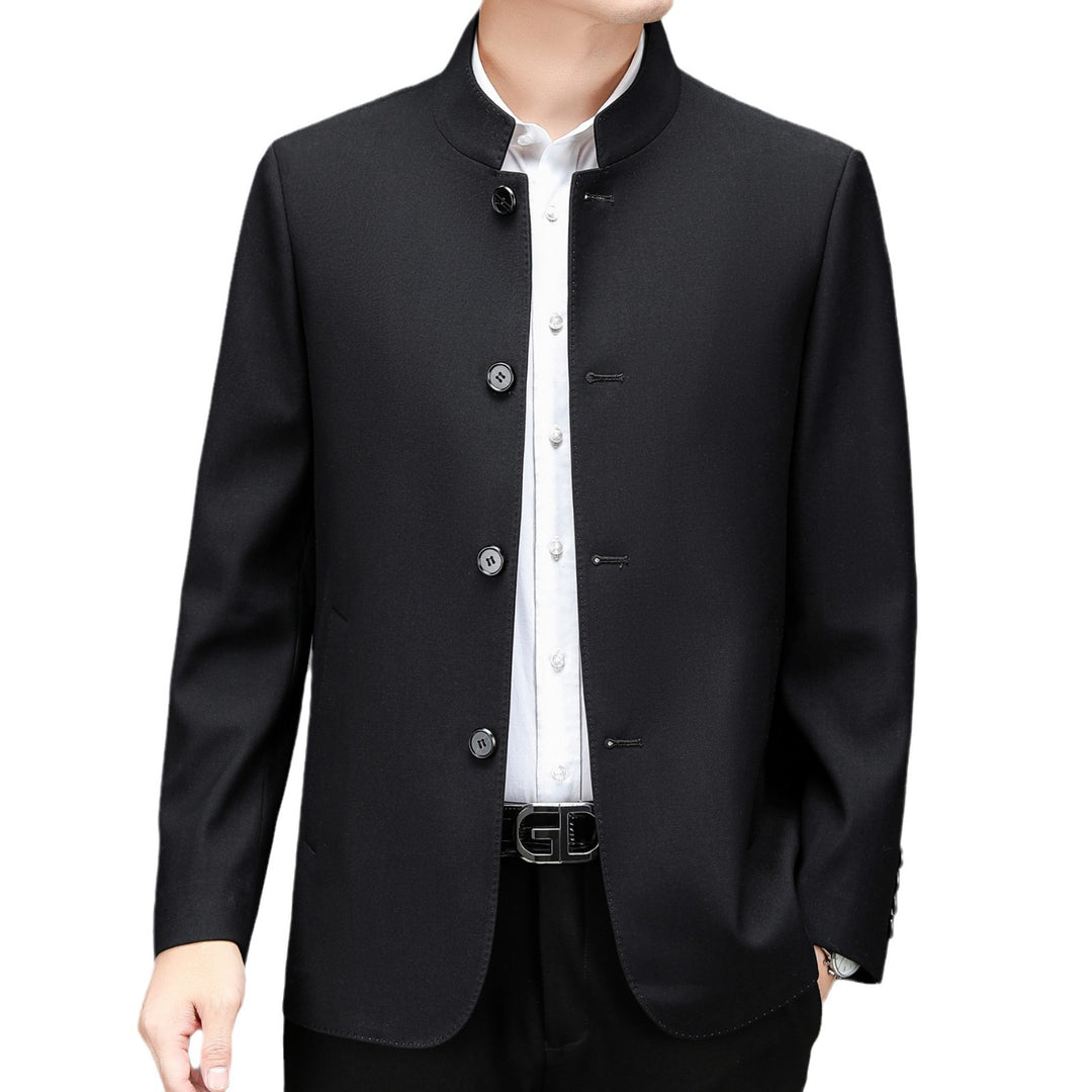 Middle-aged business men's autumn new style stand-up collar Zhongshan suit suit jacket spring and autumn casual suit dad suit top