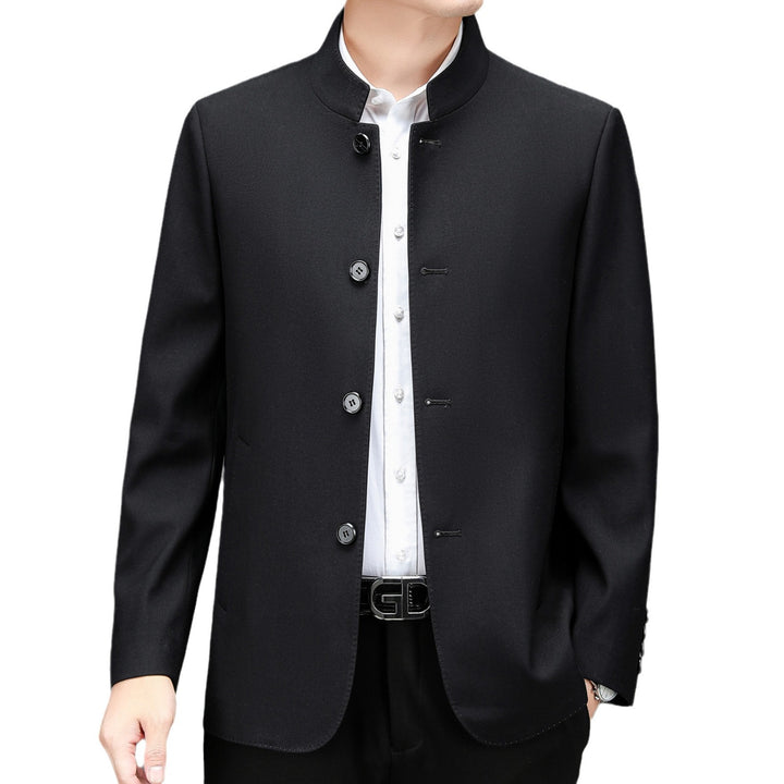 Middle-aged business men's autumn new style stand-up collar Zhongshan suit suit jacket spring and autumn casual suit dad suit top
