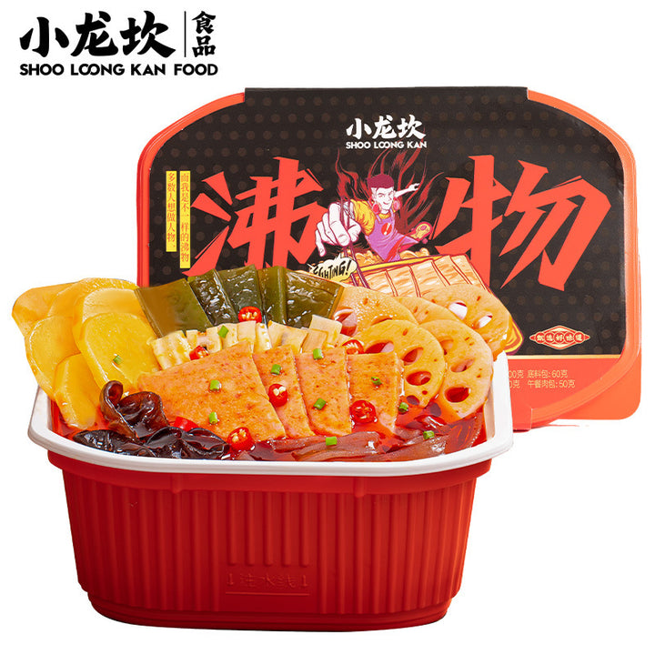 Xiaolongkan Self-Heating Hot Pot (Boxed, Ready-to-Eat, Convenient Meal) with Beef, Chicken Wings, and Wide Noodles