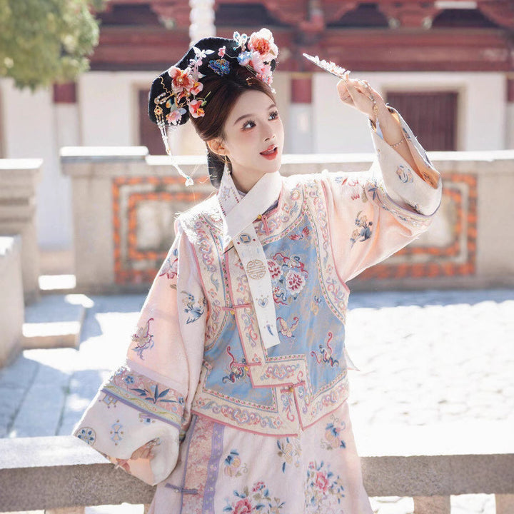 摄影格格服装汉服清朝古装公主马甲清朝旗袍全套格格衣服写真服饰