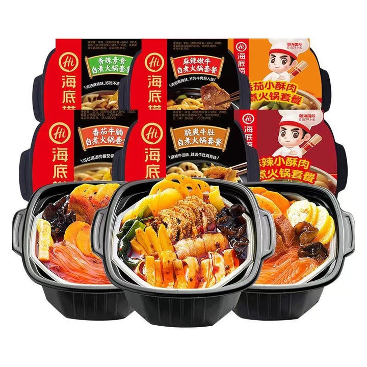 Haidilao Self-Heating Hot Pot Set - Instant Hot Pot Meal Kit, Convenient and Portable for Lazy People