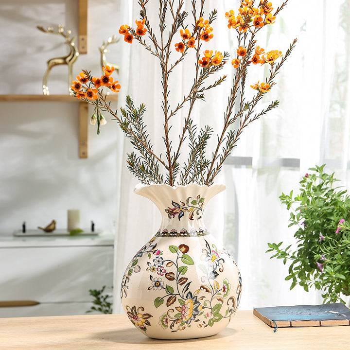 Creative New Chinese Ceramic Vase, Vintage Blue and White Porcelain Vase, Home Living Room Decoration, Flower Arrangement, Porcelain, American Ornaments