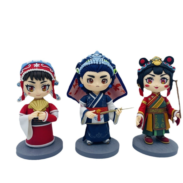 Handcrafted Soft Clay Traditional Opera Figurines – Cartoon DIY Collectible Décor