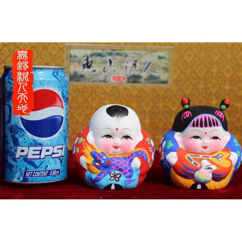 Wuxi Huishan Clay Figurines – "Afu & Axi" Hand-Painted Cultural Crafts