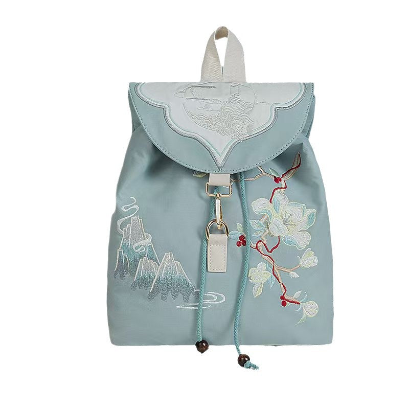 china embroidered leather backpack Traditional Chinese Embroidered Backpack – Dual-Use Ancient Style Hanf – Dragon Goods