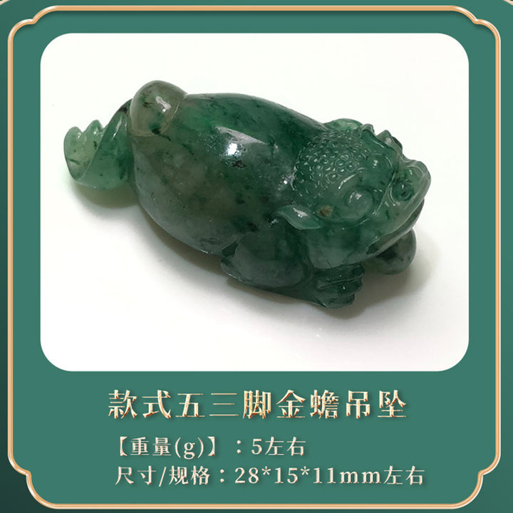 Nanyang Dushan Jade Pixiu &amp; Three-Legged Money Toad Pendant – Full Green Old-Mine Style Jade Necklace Charm