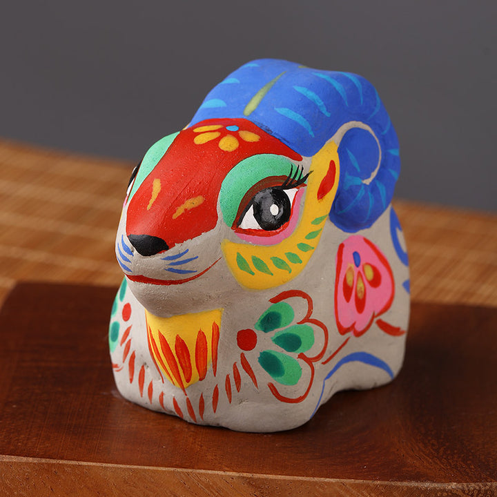 Fengxiang Clay Figurines – Hand-Painted Zodiac Sculptures (Traditional Folk Art)