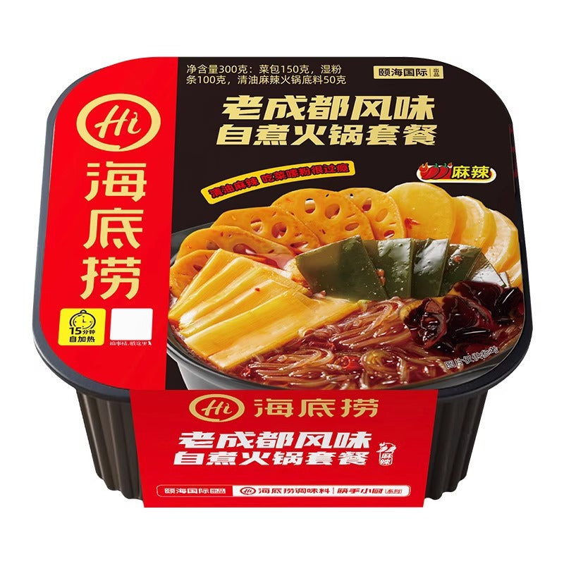 Haidilao Self-Heating Hot Pot with Crispy Tripe, Spicy Beef and Beef Brisket - Large Portion, Wholesale Case