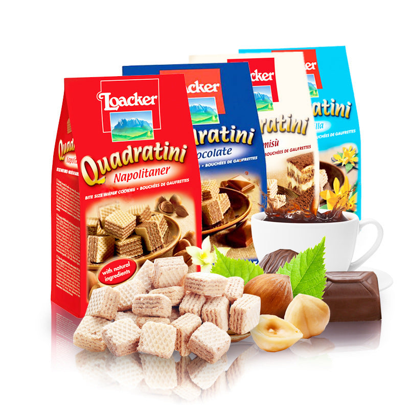 Loacker Wafer Biscuits 125g | Individually Wrapped Snack Pack | Festive Treats