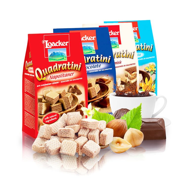 Loacker Wafer Biscuits 125g | Individually Wrapped Snack Pack | Festive Treats