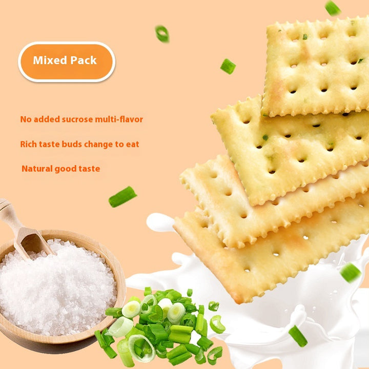 Scallion Soda Crackers | No Added Sugar | Crispy Milk & Salt Flavor